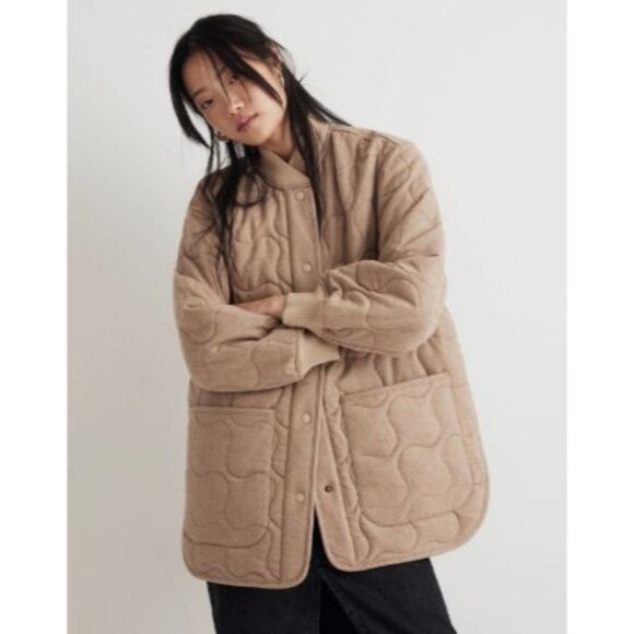 Madewell Jackets & Blazers - Madewell Italian Fabric Womens Large Quilted Oversized Bomber Jacket Matchstick
